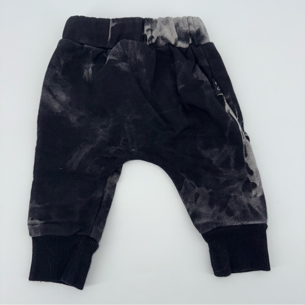 Olive + Scout Baby Boy Black Tie-Dye Camo Joggers - Picture 2 of 3